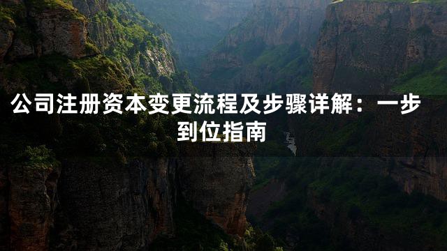 公司注册资本变更流程及步骤详解：一步到位指南