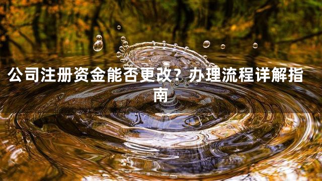 公司注册资金能否更改？办理流程详解指南