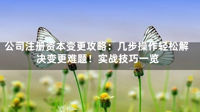 公司注册资本变更攻略：几步操作轻松解决变更难题！实战技巧一览
