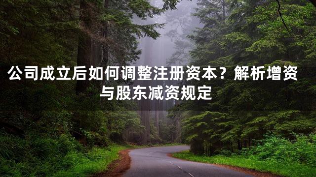 公司成立后如何调整注册资本？解析增资与股东减资规定