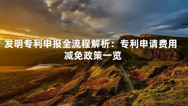 发明专利申报全流程解析：专利申请费用减免政策一览