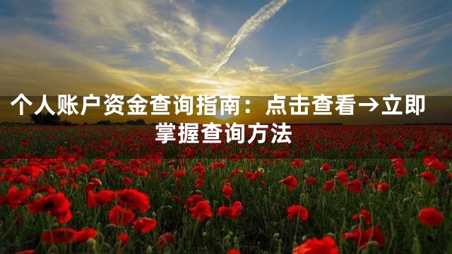 个人账户资金查询指南：点击查看→立即掌握查询方法