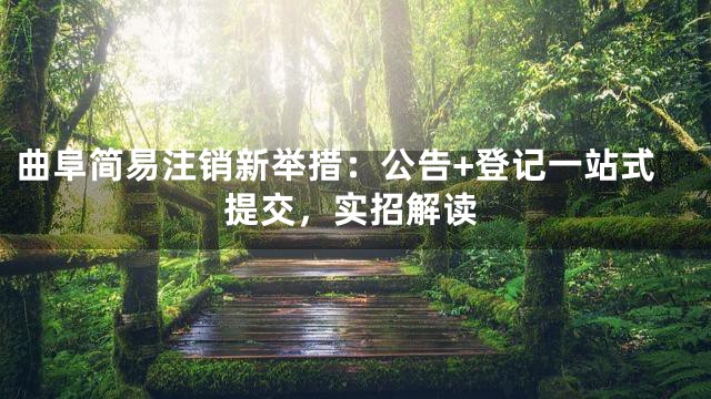 曲阜简易注销新举措：公告+登记一站式提交，实招解读