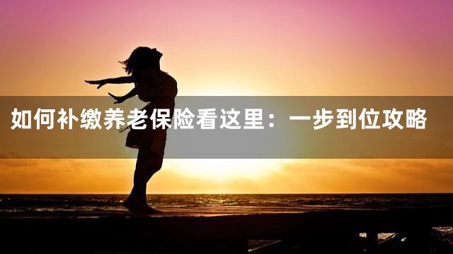 如何补缴养老保险看这里：一步到位攻略