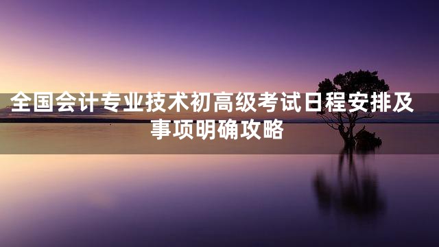 全国会计专业技术初高级考试日程安排及事项明确攻略