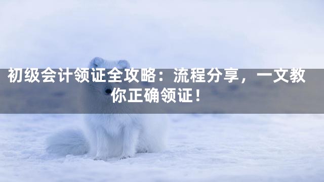 初级会计领证全攻略：流程分享，一文教你正确领证！