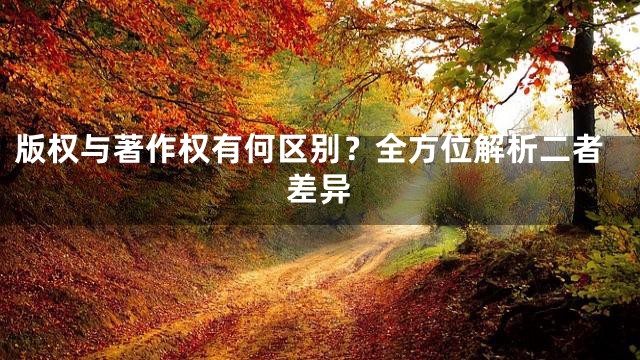 版权与著作权有何区别？全方位解析二者差异