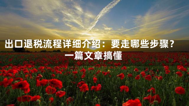 出口退税流程详细介绍：要走哪些步骤？一篇文章搞懂