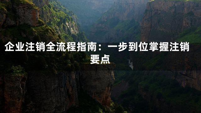 企业注销全流程指南：一步到位掌握注销要点