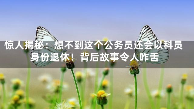 惊人揭秘：想不到这个公务员还会以科员身份退休！背后故事令人咋舌