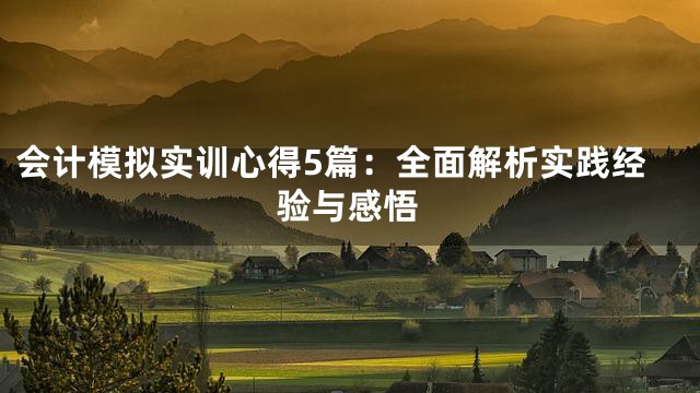会计模拟实训心得5篇：全面解析实践经验与感悟