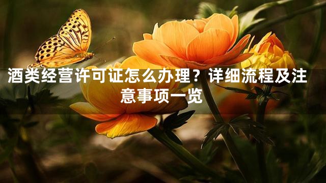 酒类经营许可证怎么办理？详细流程及注意事项一览