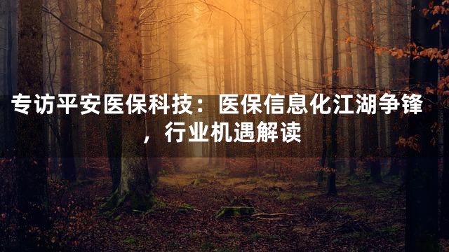 专访平安医保科技：医保信息化江湖争锋，行业机遇解读