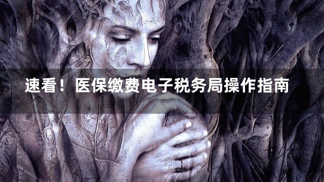速看！医保缴费电子税务局操作指南