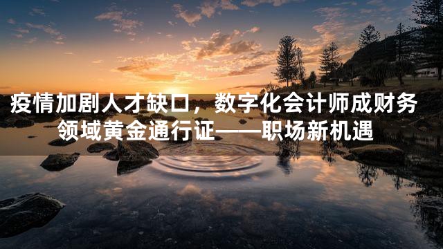 疫情加剧人才缺口，数字化会计师成财务领域黄金通行证——职场新机遇