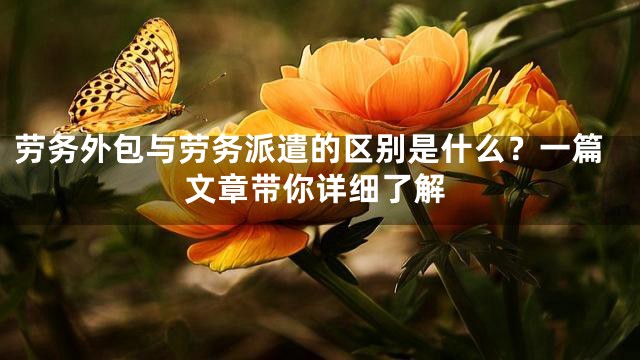 劳务外包与劳务派遣的区别是什么？一篇文章带你详细了解
