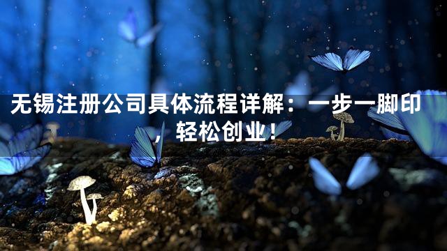 无锡注册公司具体流程详解：一步一脚印，轻松创业！