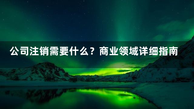 公司注销需要什么？商业领域详细指南