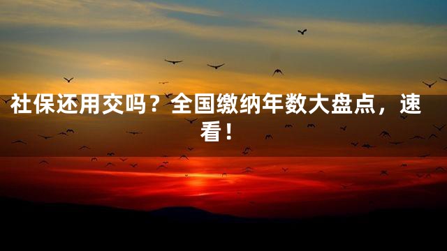 社保还用交吗？全国缴纳年数大盘点，速看！