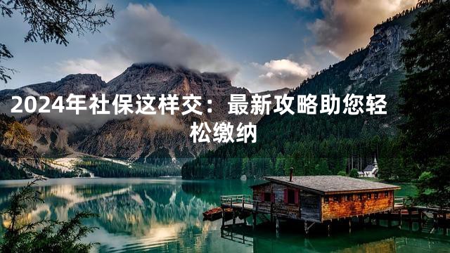 2024年社保这样交：最新攻略助您轻松缴纳