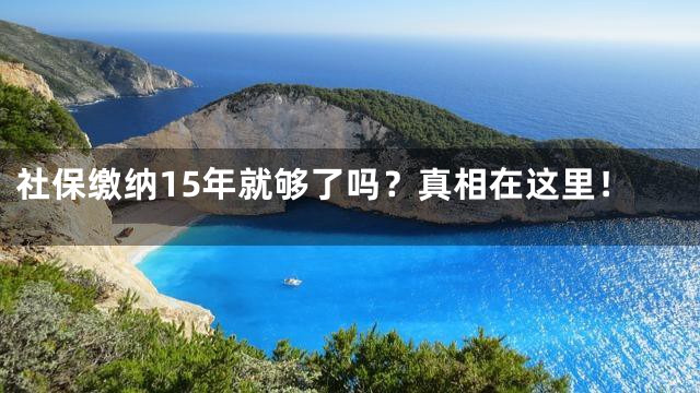 社保缴纳15年就够了吗？真相在这里！