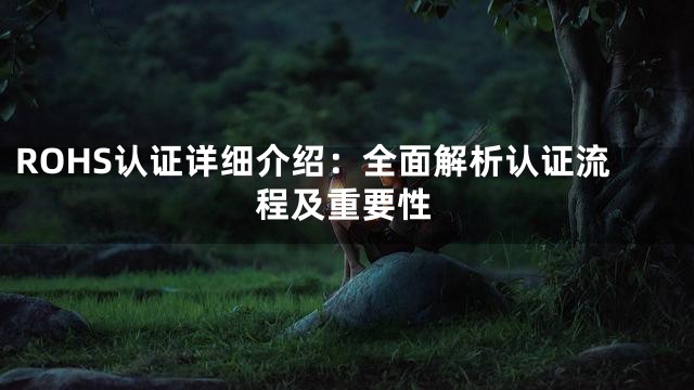 ROHS认证详细介绍：全面解析认证流程及重要性