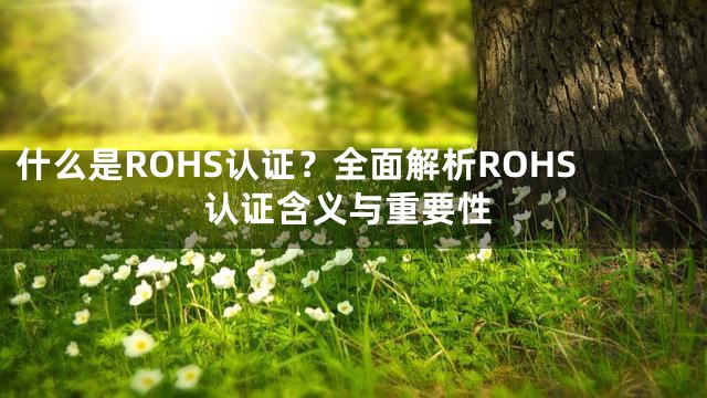 什么是ROHS认证？全面解析ROHS认证含义与重要性