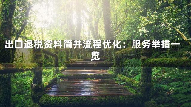 出口退税资料简并流程优化：服务举措一览