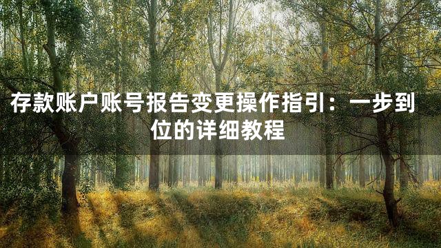 存款账户账号报告变更操作指引：一步到位的详细教程