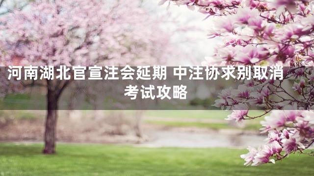 河南湖北官宣注会延期 中注协求别取消考试攻略