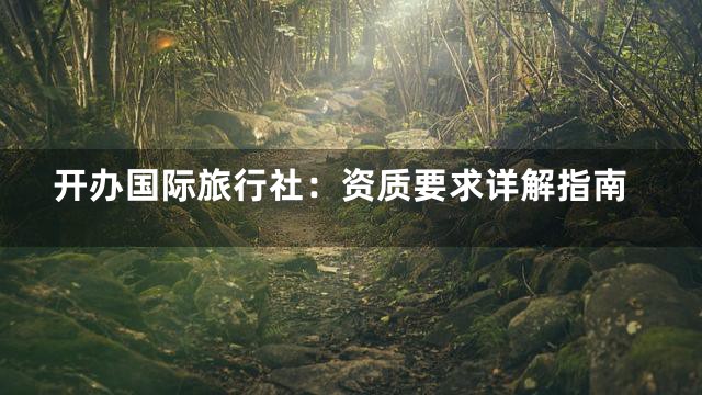 开办国际旅行社：资质要求详解指南