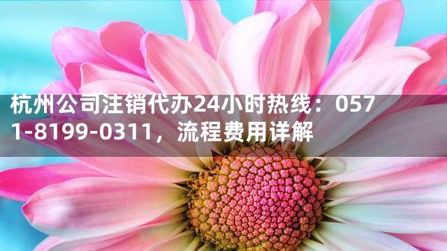 杭州公司注销代办24小时热线：0571-8199-0311，流程费用详解