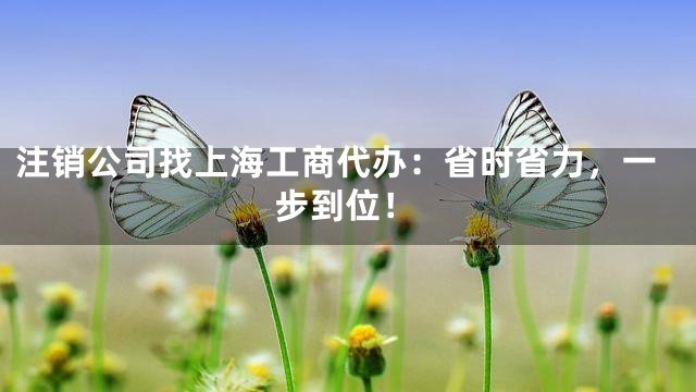 注销公司找上海工商代办：省时省力，一步到位！