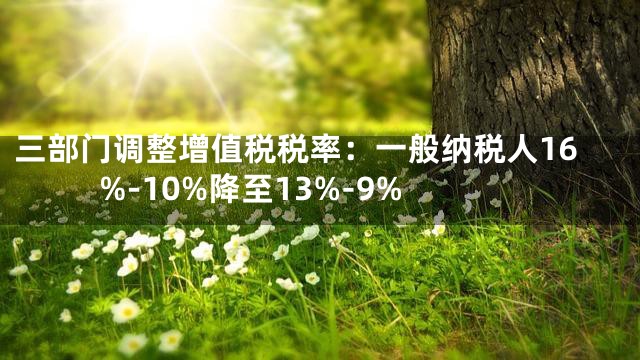 三部门调整增值税税率：一般纳税人16%-10%降至13%-9%
