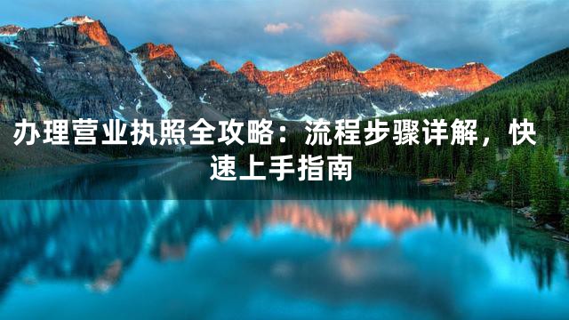 办理营业执照全攻略：流程步骤详解，快速上手指南