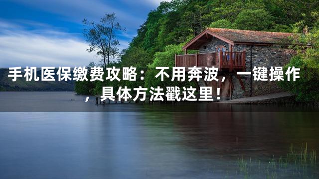 手机医保缴费攻略：不用奔波，一键操作，具体方法戳这里！