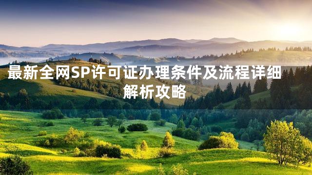 最新全网SP许可证办理条件及流程详细解析攻略