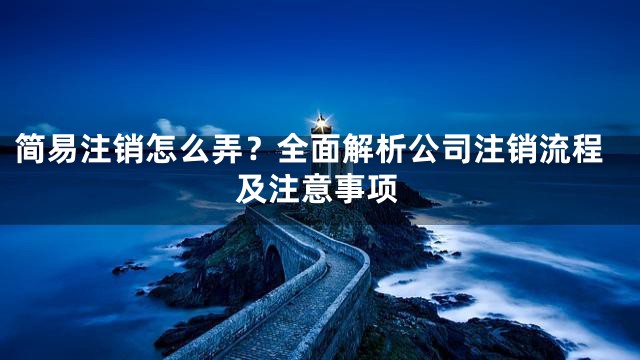 简易注销怎么弄？全面解析公司注销流程及注意事项