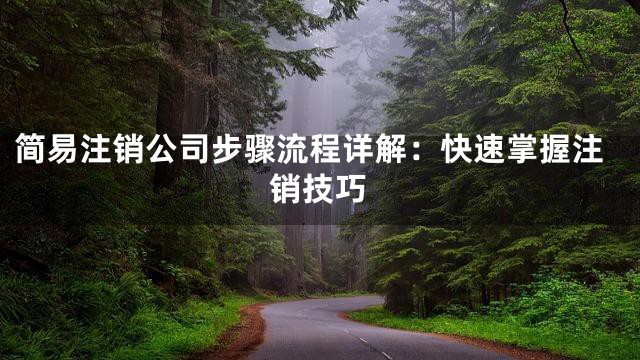 简易注销公司步骤流程详解：快速掌握注销技巧