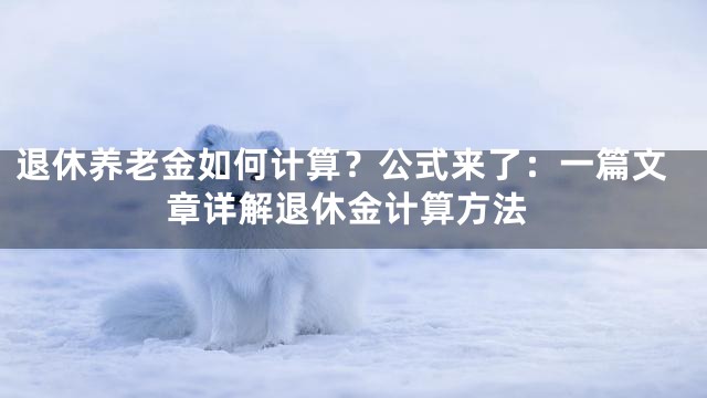 退休养老金如何计算？公式来了：一篇文章详解退休金计算方法