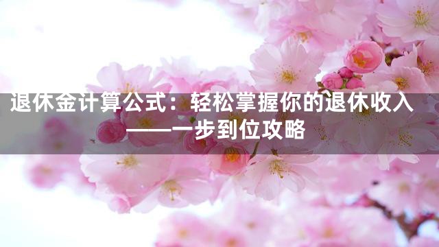 退休金计算公式：轻松掌握你的退休收入——一步到位攻略