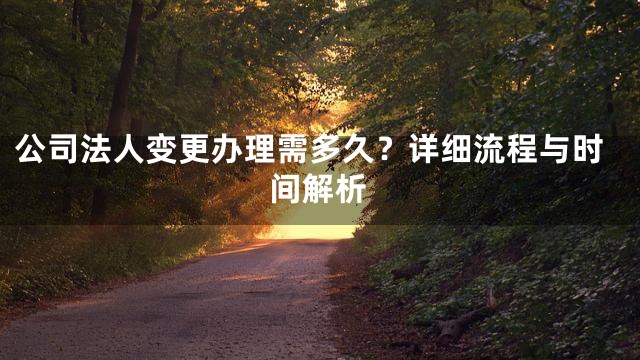 公司法人变更办理需多久？详细流程与时间解析