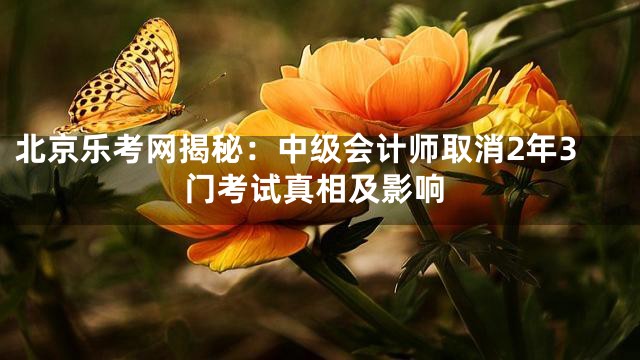 北京乐考网揭秘：中级会计师取消2年3门考试真相及影响