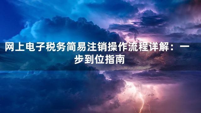 网上电子税务简易注销操作流程详解：一步到位指南
