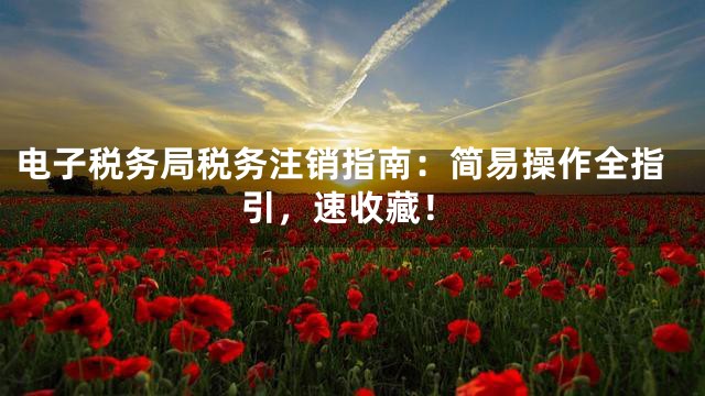 电子税务局税务注销指南：简易操作全指引，速收藏！