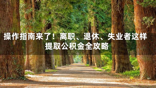 操作指南来了！离职、退休、失业者这样提取公积金全攻略