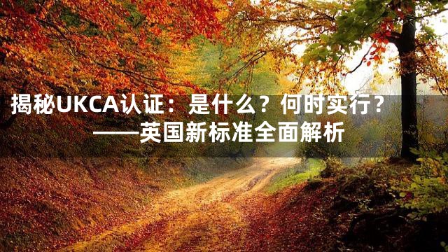 揭秘UKCA认证：是什么？何时实行？——英国新标准全面解析