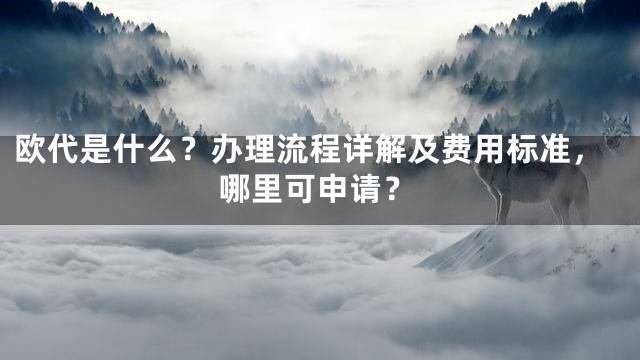 欧代是什么？办理流程详解及费用标准，哪里可申请？
