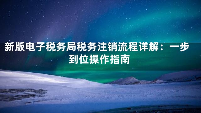 新版电子税务局税务注销流程详解：一步到位操作指南