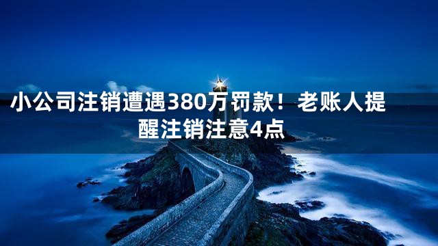 小公司注销遭遇380万罚款！老账人提醒注销注意4点